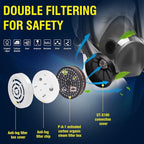 Reusable Half Face and Full Face Gas Mask with Activated Carbon Filter Against Organic Vapor/Dust/Chemical