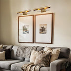 Picture Light for Wall, 18in Brass Painting Sconce Poster Light, Hardwired Picture 2 Lighting Dimmable Art Display Light for Picture Frame Wall Gallery Bedroom Living Room-Included Bulbs (Gold)