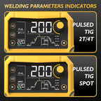 TOOLIOM TIG Welder with Pulse Multifunctional TIG Welding Machine DC TIG/Spot TIG/Pulse TIG/Stick 110&220V Dual Voltage with Large Digital Display