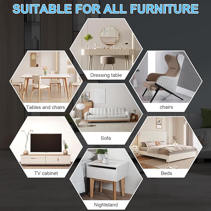 New Upgrade Furniture Movers Sliders, 8+8 Pack 4.3" Multi-Surface Furniture Sliders with Groove Design, 8PCS Moving Pads and 8 Hardwood Socks, Protect Floor and Easily Move Furniture