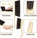 Handheld Dusting Cleaning Brushes Wood Handle Soft Bristle Small Broom, for Clean Dust, 2 Pack, Brown