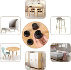 Ezprotekt 24 Pcs Round Silicone Chair Leg Floor Protectors with Felt, Floor Protectors for Chairs, Felt Furniture Pads Cups for Hardwood Floors, Chair Leg Caps Covers (M Fit: 0.87"-1", Black)