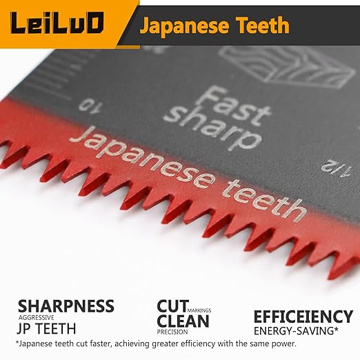 LEILUO 32 Pcs Multitool Blade Kit for Wood Nails Japanese Tooth Oscillating Saw Blades Titanium Oscillating Tool Blade with Storage Bag Compatible with DeWalt Dremel Makita and More