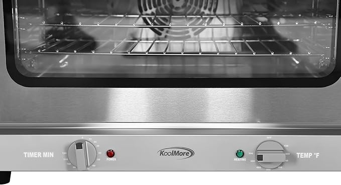 KoolMore 23 in. Commercial Countertop Convection Oven for Half-Size Pans with 4 Racks 1600W of Power in Stainless-Steel, ETL Listed for Safety and Sanitation (KM-CTCO-15)