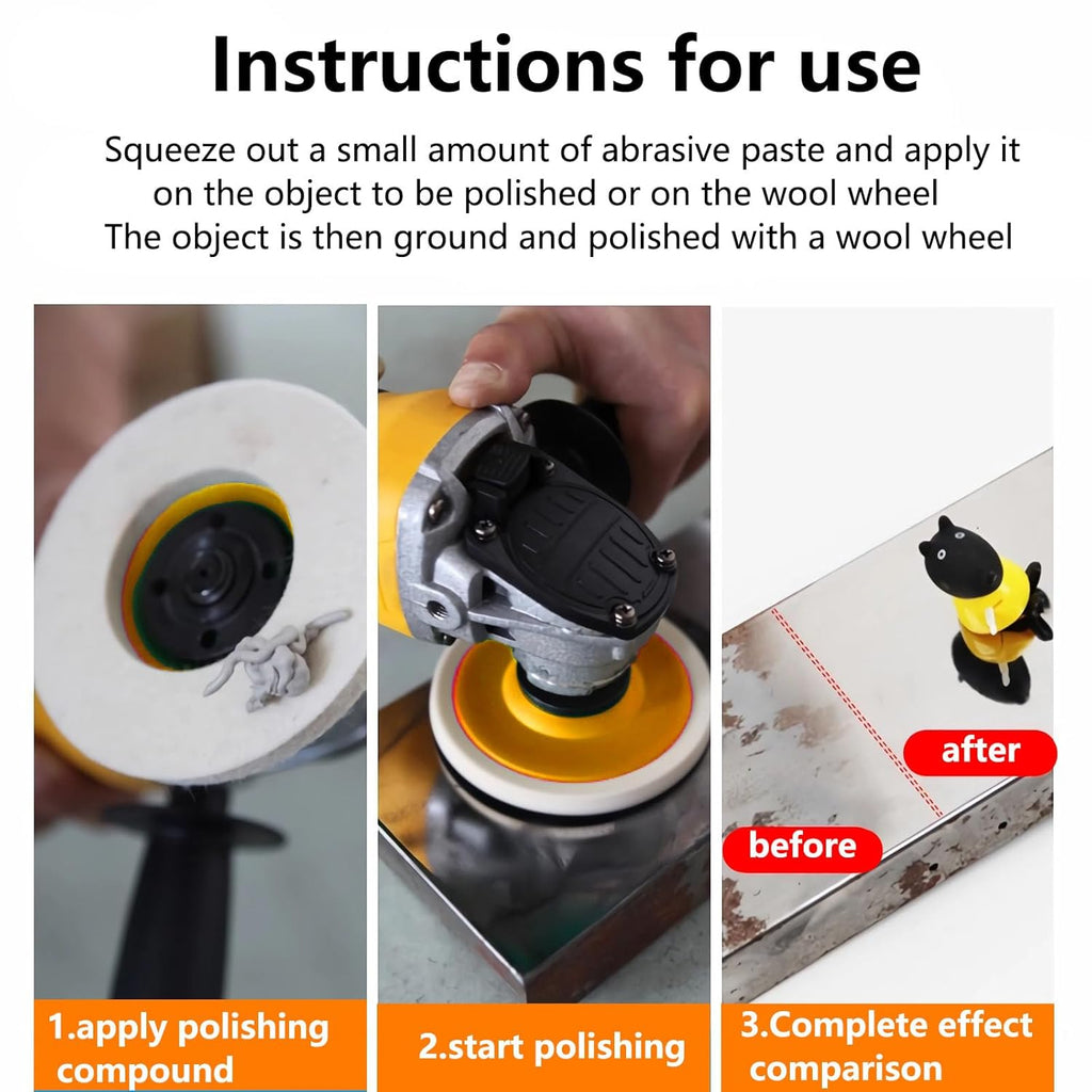 5 Pcs 4.5 Inch Wool Felt Polishing Wheel Disc,Wool Polishing Wheel Disc for 7/8 Inch Angle Grinder, for Metal Aluminum,Stainless Steel, Chrome, Jewelry, Wood, Plastic, Ceramic, Glass