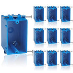 10-Pack Single Gang Electrical Box, New Work Box 1 Gang, Blue New Work Electrical Nail Outlet Box, 18 cu. in, Switch/Outlet Box PVC Electrical Junction Box for Residential Commercial Job Applications