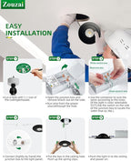 zouzai 4 inch 5CCT Gimbal Black LED Recessed Lights, 360°+90° Adjustable, Dimmable (2700K-5000K), Retrofit Eyeball Lights with Jbox, ETL Listed, Ideal for Home, Commercial & Display, 6 Pack