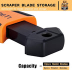 REXBETI Razor Blade Scraper Tool, 1 Pack Razor Scraper with Extra 157Pcs Razor Blades -7Pcs Metal and 150Pcs Plastic Blades, Cleaning Scraper Tool, Cooktop, Paint, Glass Scraper