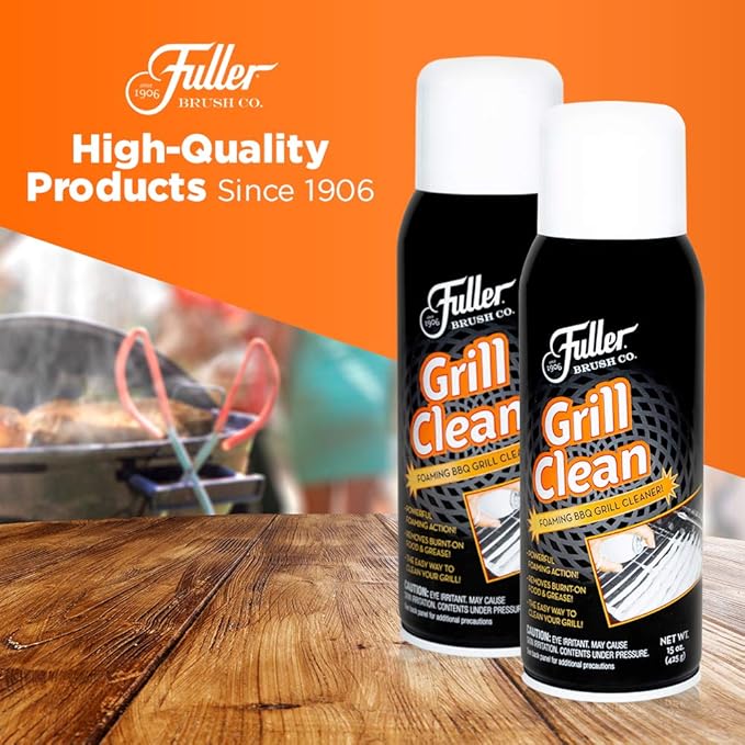 Fuller Brush Grill Cleaner - Heavy Duty Foaming Spray for Cleaning Oven, Grilling Griddle & Iron Plate - Safe & Easy Grease Remover for Clean BBQ Racks & Grills 1 Pack