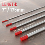 YESWELDER TIG Welding Tungsten Electrode Red Tip 3/32" x 7" (Red, WT20/EWTh-2) 10-pk