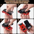 14PCS Folding Allen Wrench Sets, Metric and SAE Allen Key Set, METRIC 2mm, 2.5mm, 3mm, 4mm, 4.5mm, 5mm, 6mm. SAE 5/64”, 3/32”, 1/8”, 5/32”, 3/16”, 7/32”, 1/4"