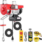 VEVOR Electric Hoist, 440 lbs 120V Electric Winch with 328 ft Wireless & 14 ft Wired Remote Control, 40 ft Single Cable Lifting Height, Single/Double Slings, Lift Hoist for Garage Warehouse Factory