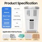Movable Household Laundry Basket,2 Tier Laundry Hamper Basket Sorter with Wheels&Handle,Large Hand-Held Laundry Basket Clothes Storage Organizer for Bathrooms Bedrooms