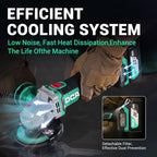 DCA Cordless Angle Grinder 4-1/2 inch, 20V Brushless Motor 8500RPM, Battery Grinder Tool-Free Guard, 4.0Ah Battery & Charger, Power Electric Cut Off Tool with 6 Discs for Cutting, Grinding, Polishing