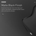 Moen Essie Matte Black Single Handle Pull-Down Sprayer Kitchen Faucet with Soap Dispenser, Reflex and Power Clean Technology, 87014BL