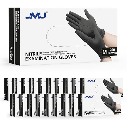 JMU Nitrile Gloves Medium, 3.5Mil Disposable Nitrile Exam Gloves Latex Free Powder Free, 4000 Pcs