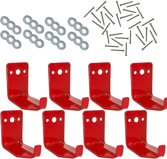 Fire Extinguisher Mount, Wall Hook, Fire Extinguisher Bracket up to 40 lbs Extinguishers, Suitable for Big and Small fire (8 Brackets)