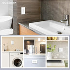 ELEGRP GFCI Outlet 15 Amp, Self-Test GFI Electrical Outlet with Narrow Design, GFCI Receptacle with LED Indicator, UL Listed, White, Wall Plate Included, 10 Pack