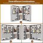 Large Corner Closet System with 3 Sets, 87.2" Closet Organizer System with 4 Drawers & 4 Hanging Rods, Reversible L Shaped Walk-in Closets, Load 2000+LBS, Grey (87.2" L x 39.2" W x 80" H)