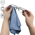 6 Pack Microfiber Glass Cleaning Cloth, 16 Inch X 16 Inch, Lint Free Quickly Clean Window, Glasses, Windshields, Mirrors, and Stainless Steel, Dark Blue