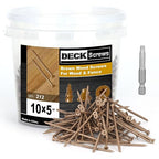 Deck Screws #10 x 5’’, T25 Star Torx Drive Flat Head Wood Screws, Brown, 5lb