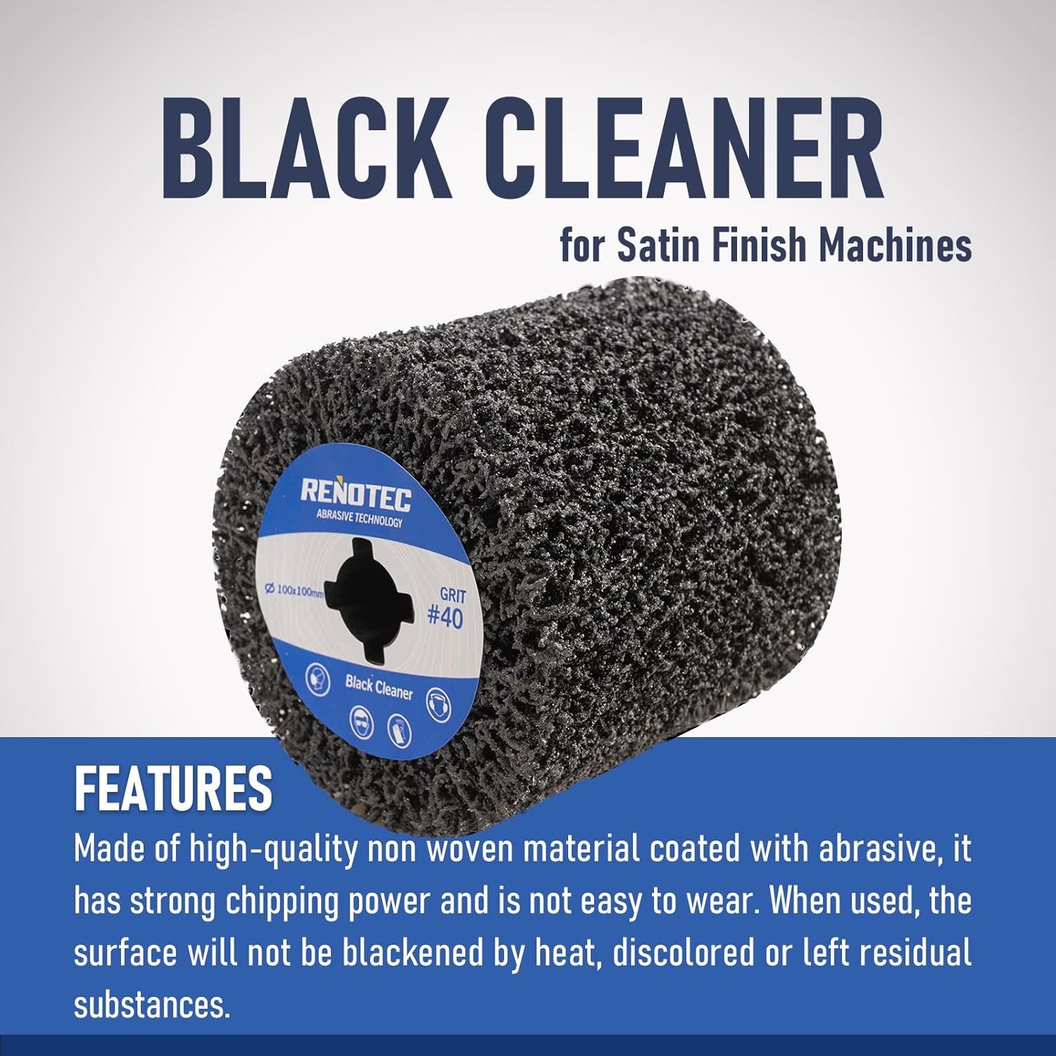 4" Black Cleaner, 100x100mm, 4 Pcs Pack, Metal Surface Cleaning, Rust Remove, Oxidation Paint Removal.