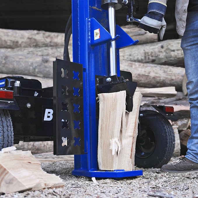 BILT HARD 35-Ton Horizontal/Vertical Gas Powered Hydraulic Full Beam Log Splitter with 301cc OHV Engine, 2" Ball Coupler, 16" DOT Tires, 2 Stage Gear Pump, Firewood Splitting Wood Machine, Auto Return
