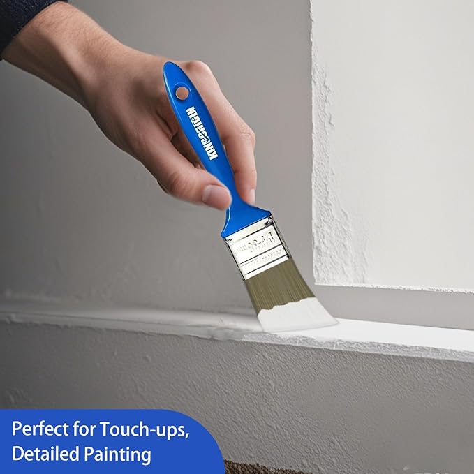 King Origin Versatile Paint Brush Set, 5 Pack, 2 Inch Paint Brushes, Small Paint Brushes for Walls, Furniture, Crafts - Detailed Painting & Larger Surface Coverage