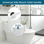 2Pack Universal Side Mount Toilet Handle Replacement Kit Compatible with Kohler K-GP30324-CP/Glacier Bay Toilet with Flapper Chains, Metal Toilet Flusher Lever, White