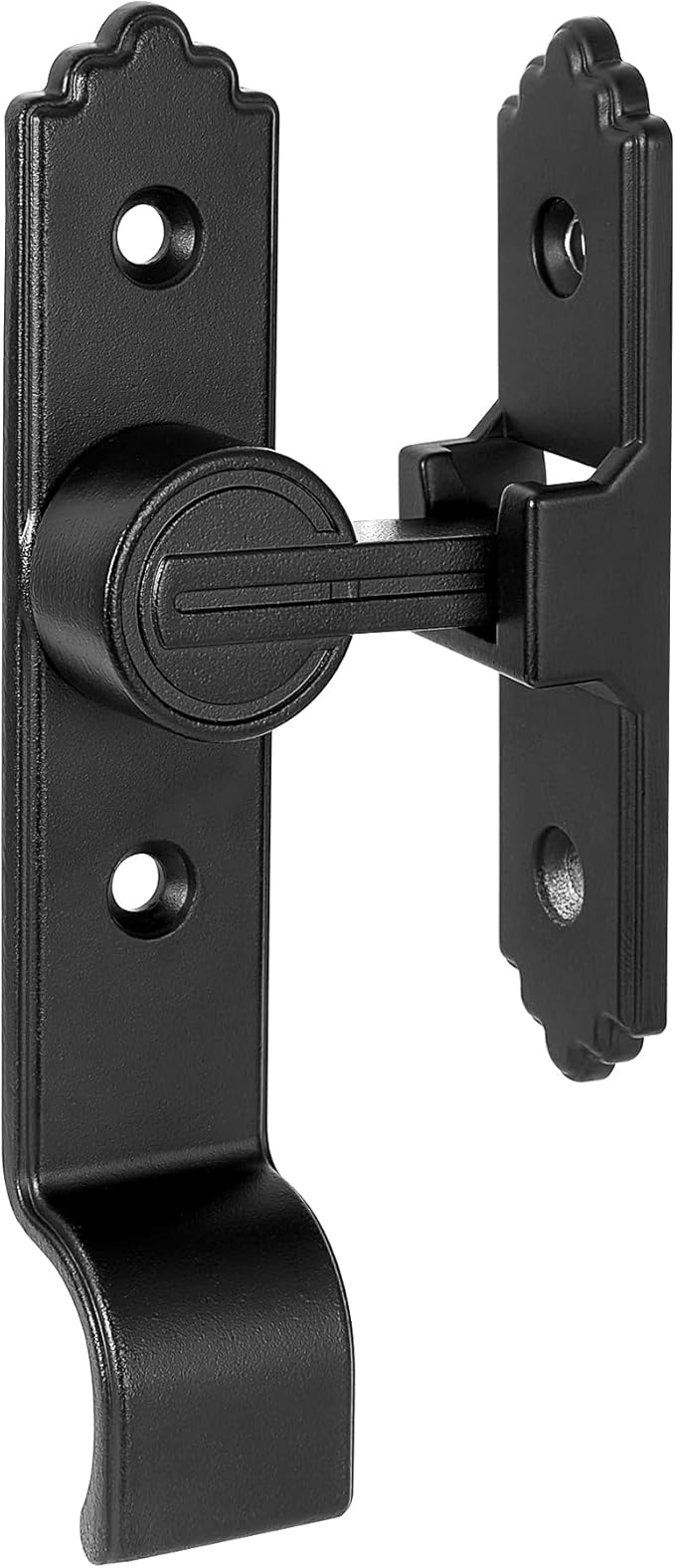 2 Packs 90 Degree Black Barn Door Lock, Flip Gate Latch with Handle, Heavy Sliding Door Latches, Door Security Sliding Latch Lock for Cabinets, Bathroom, Garden, Window, Garage
