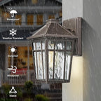 Darkaway Outdoor Sconce Lights Wall Light Fixtures, Exterior Porch Light Outdoor Sconce Anti-Rust Waterproof Aluminum Outside Light with Water Ripple Glass for Patio Yard Doorway Garage