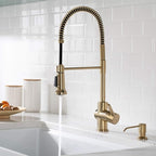 KRAUS Britt Commercial Style Kitchen Faucet in Spot Free Antique Champagne Bronze, KPF-1690SFACB