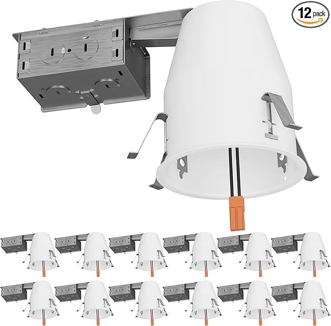 Sunco 12 Pack 4 Inch Recessed Lighting Housing Can, Remodel Air Tight Ceiling Cans, 120-277V,Hard Wired, TP24 Connector Included, Easy Install, IC Rated UL