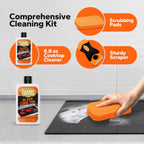 3-in-1 Cooktop Cleaner Kit (8.8 Oz Cooktop Cleaner + Scrubbing Pad + Scraper), Stovetop Cleaner for Electric Top Stoves, Ceramic Cooktops & Fireplace Glass, Remove Burned on Food, Grease