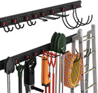 WORKPRO Garage Tool Organizer Wall Mount, Garage Organization Garden Tool Rack Holder System, 64-Inch 4 Rails with 8 Heavy Duty Adjustable Hooks for Hanging and Storage