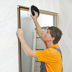 Weather Stripping Door Seal Strip- 1/2 Inch X 1/2 Inch X 10Feet, Strong Adhesive, Lightproof, Soundproof, Weatherproof Foam Tape Insulation for Sliding Door, Front Door Frame, Windows- Black