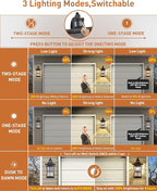 Motion Sensor Outdoor Wall Light Dusk to Dawn Exterior Light Fixtures Waterproof Exterior Sconce Black Porch Lamp Wall Mount Outside Lantern Light for House Front Door Garage