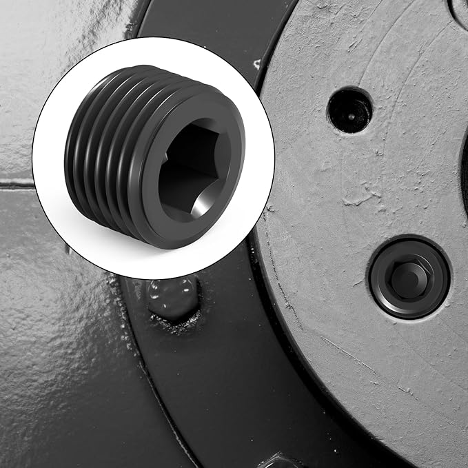 GASHER 20Pcs 3/4" NPT Carbon Steel Pipe Plug Fitting Internal Hex Thread Socket Pipe Plug