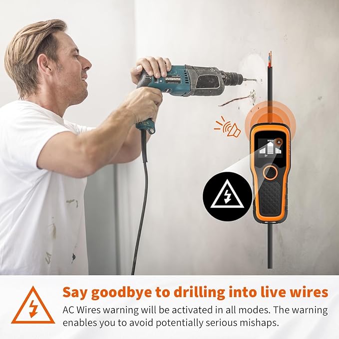 Stud Finder Wall Scanner 5-in-1 - Detector for Wood, Metal, Joists, Pipes, and AC Wires, Upgraded New version Intelligent Chip, High-Definition LCD Display Screen & Audible Alarm
