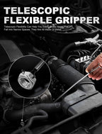 2 Pack Pickup Tool Set, 25 LB Telescoping Magnet Grabber Tool with Pocket Clip and 24 IN Flexible Claw Grabber Reacher Tool, Combo Grabbing Set with Anti-Rust Zinc Coating for Multipurpose Picking up