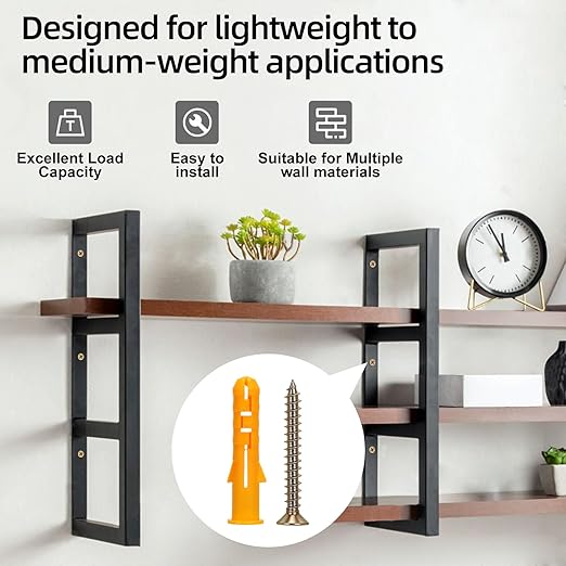 Drywall Anchors and Screws Assortment Kit 286PCS, 143 Plastic & Zinc Dry Wall Anchors and 143 Philips Flat Head Screws, 5 Sizes Short and Long for Hanging Picture,Curtain Rod