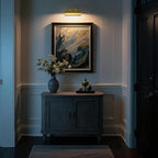 Picture Lights for Wall Hardwired, 8" Brass Picture Light, Brush Gold Art Light, 2700k Dimmable Gallery Lights, Vintage Wall Picture Light Painting Light for Artwork Poster Portrait Display