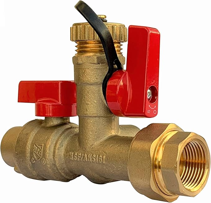 3/4 inch Sweat Tankless Water Heater Isolation Valve Kit with Pressure Relief Valve, FNPT x Sweat, 3/4'' Service Valve Kit for Rheem, Rinnai, Ecosmart Navien Noritz Takagi Bosch