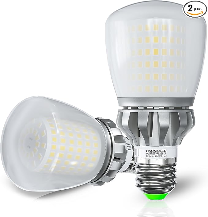 LED Light Bulbs A19 250 Watt Equivalent, Bright E26 LED Bulbs 3670LM Neutral White 4000K, 27W LED Corn Light Bulb Non-Dimmable 2-Pack