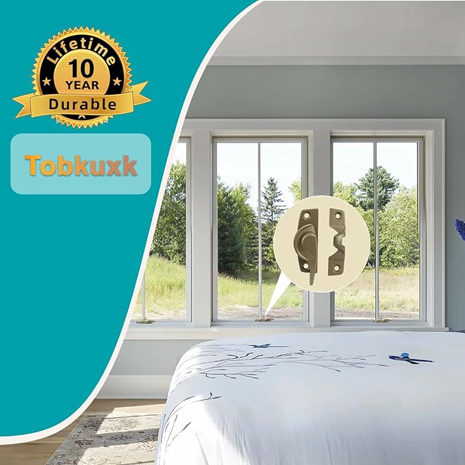 Metal Window Lock Replacement for Andersen Window Parts, Work with 200 Series Narroline Or 400 Series Tilt-Wash Double-Hung Window, Stone Sash Lock and Keeper