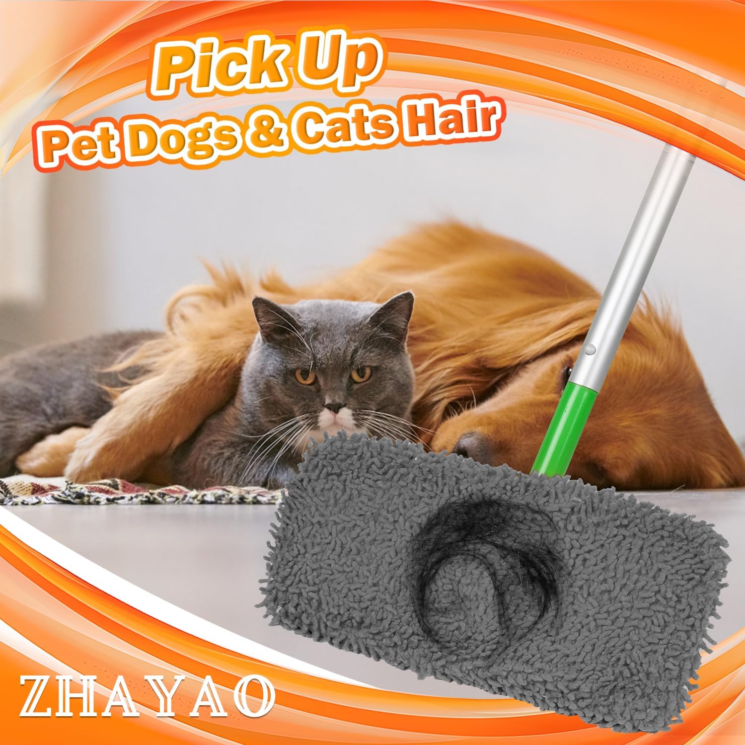 Reusable 100% Coral Fleece Mop Pads Compatible with Swiffer Sweeper Mop, Wet and Dry Flat mop Cover, 3 Pack Washable Mop Pads for Surface/Hardwood Floor Cleaning (Mop is Not Included)