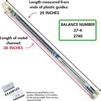 27-4 2740 Window Balance Spring Replacement, Block and Tackle Cartridge Channel Balance, CWH Premium Replacement Balances for Windows, Stamped Size 27-4 Overall Length 29"