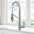 KRAUS Britt Commercial Style 2-Function Single Handle Pull Down Kitchen Faucet in Spot-Free Stainless Steel, KPF-1693SFS
