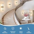 Glass Rods Wall Light Fixture Indoor Antique Bronze Bathroom Vanity Lights Fixtures Beside Mirror Lighting Lamps Up and Down Wall Mounted Light E12 Socket