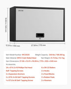 VEVOR Metal Wall Cabinet, 27.56W x 12.01D x 19.69H Inch, Floating Garage Tool Cabinet with Up-Flip Door and Shelf, 240 lbs Load Capacity, Fit for Garage, Basement, Kitchen, Warehouse Assembly Required